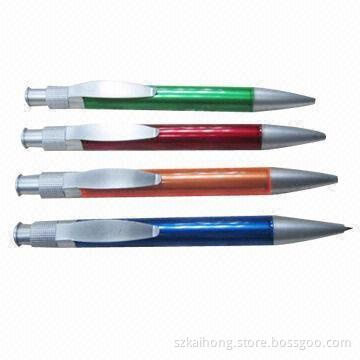 Plastic Ballpoint Pens with Metal Clip, Available in Various Colors